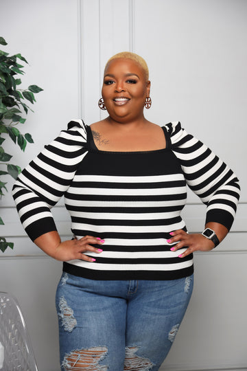 I'M ON STRIPED SWEATER